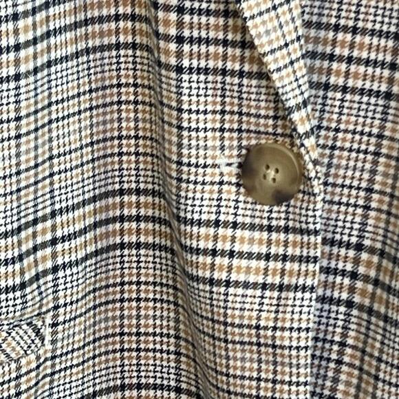J. JILL Mendocino Blazer Womens Multicolor Tigers Eye Plaid Preppy Large Petite - Picture 2 of 9